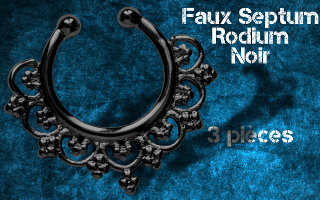 3 faux septum Rodium noir