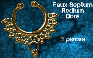 3 faux septum Rodium dore