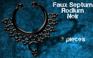 3 faux septum Rodium Noir
