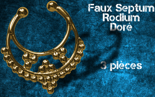 3 faux septum Rodium dore