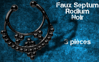 3 faux septum Rodium noir