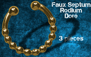 3 faux septum Rodium dore