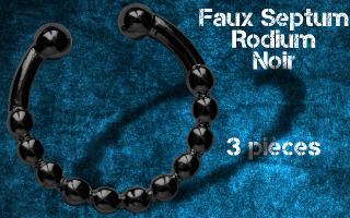 3 faux septum Rodium noir