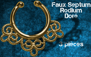 3 faux septum Rodium dore