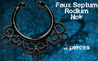 3 faux septum Rodium noir