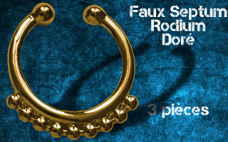 3 faux septum Rodium dore