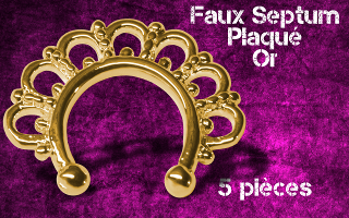5 faux septum plaque or