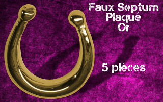 5 faux septum plaque or