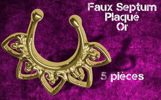 5 faux septum plaque or