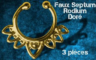 3 faux septum Rodium dore