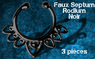 3 faux septum Rodium Noir