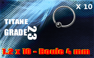 Bcr 1.2 x 10 - boule 4 mm - Titage Grade 23