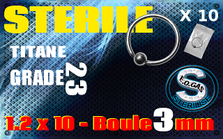 Bcr 1.2 x 10 - boule 3 mm - Titage Grade 23 - STERILISATION en France par Oxyde d ethylene