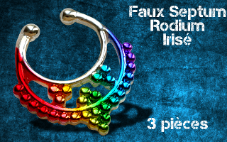 3 faux septum Rodium irise