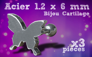 Lot de 3 microbells acier 1.2 x 6 - boule 3 mm - ideal pour cartilage