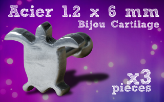 Lot de 3 microbells acier 1.2 x 6 - boule 3 mm - ideal pour cartilage