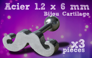 Lot de 3 microbells acier 1.2 x 6 - boule 3 mm - ideal pour cartilage