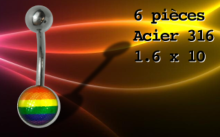 Lot de 6 bananes Acier 316 1.6 x 10 - logo gay