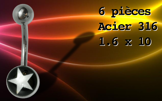 Lot de 6 bananes Acier 316 1.6 x 10 - logo etoile