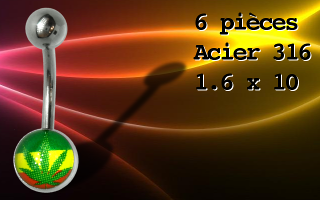 Lot de 6 bananes Acier 316 1.6 x 10 - logo canabis