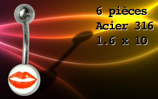 Lot de 6 bananes Acier 316 1.6 x 10 - logo bouche