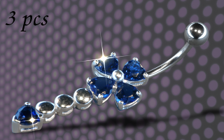 Bananabell Acier et fleur Argent 925 zircon sertis