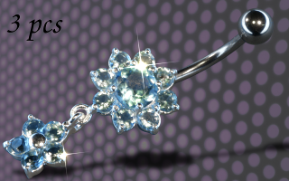 Bananabell Acier et fleur Argent 925 zircon sertis