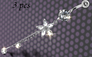 Bananabell Acier , pendentif rodium - zircons sertis