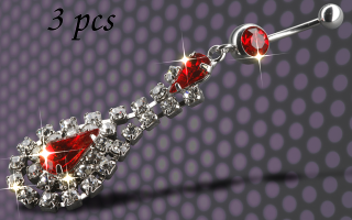 Bananabell Acier , pendentif rodium - strass sertis