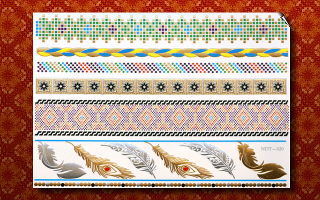 3 Planches de tattoo temporaires metalisees adhesives