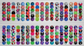 Boule 1.2 x 3 - 6 couleurs par design - 34 design - 408 pieces