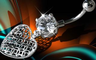 Lot de 3 bananes acier + rodium - zircon cristal serti - 1.6 x 10