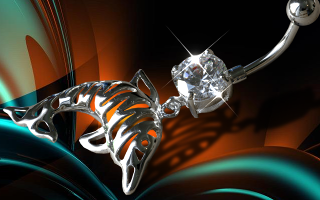 Lot de 3 bananes acier + rodium - zircon cristal serti - 1.6 x 10