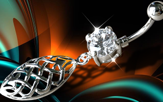 Lot de 3 bananes acier + rodium - zircon cristal serti - 1.6 x 10