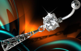 Lot de 3 bananes acier + rodium - zircon cristal serti - 1.6 x 10