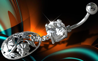 Lot de 3 bananes acier + rodium - zircon cristal serti - 1.6 x 10