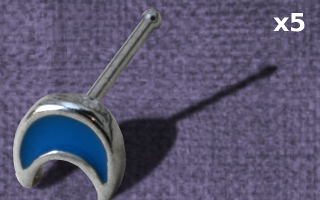 Lot de 5 bijoux de nez acier- logo fantaisie - 0.6 x 8 mm