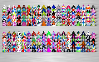 Cone 1.2 x 5 - 6 couleurs - 456 pieces - 2 pieces par design