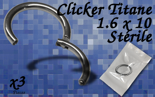 3 clickers steriles en titane 1.6 x 10