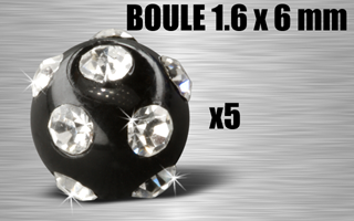 boules 1.6 x 6 acrylic multi strass
