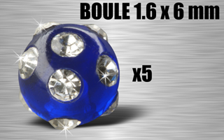 boules 1.6 x 6 acrylic multi strass