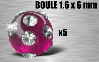 boules 1.6 x 6 acrylic multi strass