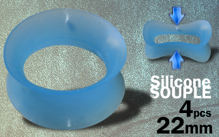 Lot de 4 flesh tub silicone bleu 22 mm