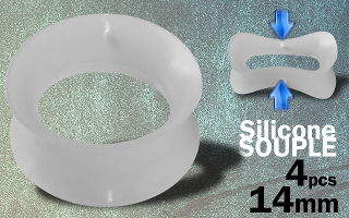 Lot de 4 flesh tub silicone blanc 14 mm
