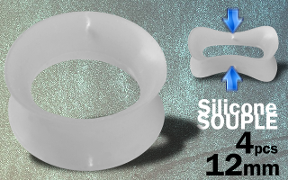 Lot de 4 flesh tub silicone blanc 12 mm
