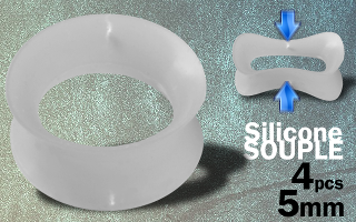 Lot de 4 flesh tub silicone blanc 5 mm