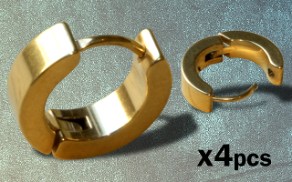4 anneaux acier dore clicker