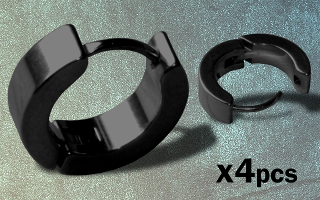 4 anneaux acier noir clicker