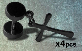 Lot de 4 faux elargisseurs crucifix acier Noir