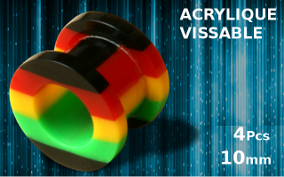 Tunnel Acrylique rasta vissable 10 mm